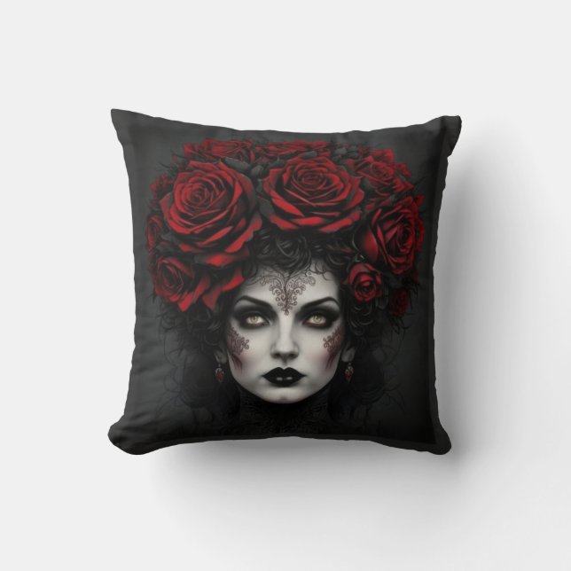 Cojín Decorativo Mujer Gótica (Anverso)