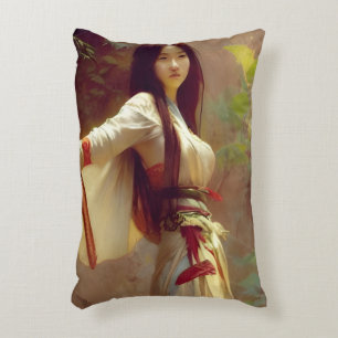 Cojín Decorativo Mujer guerrera guerrera frente a la Wuxia china Fa