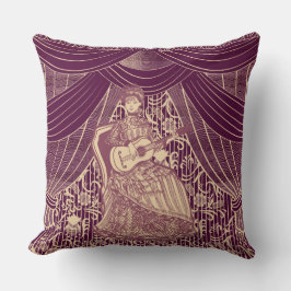 Cojín Decorativo Mujer hermosa con guitarra