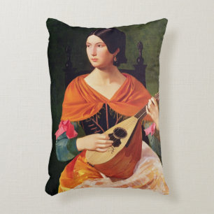 Cojín Decorativo Mujer joven con una mandolina, 1845-47