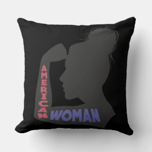 Cojín Decorativo Mujer norteamericana gris oscuro