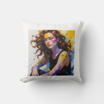 Mujer pintada a la acuarela