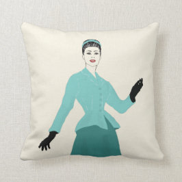 Cojín Decorativo Mujer plástica de los años 1940, cosecha retro