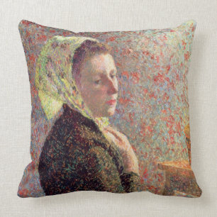 Cojín Decorativo Mujer que lleva un pañuelo verde, 1893