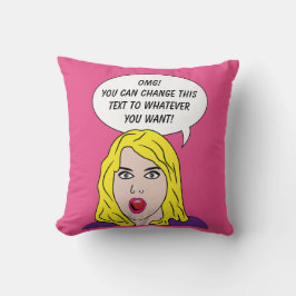 Cojín Decorativo MUJER RETRO CON SU TEXTO personalizado lanzar almo