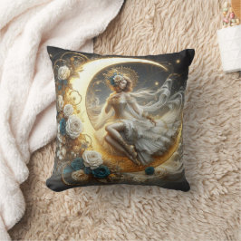 Cojín Decorativo Mujer Steampunk Preciosa en la Luna