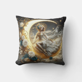 Cojín Decorativo Mujer Steampunk Preciosa en la Luna