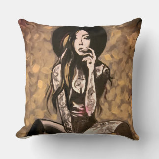 Cojín Decorativo mujer sueño dorado