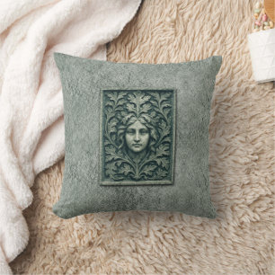 Cojín Decorativo Mujer verde - Piedra