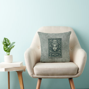 Cojín Decorativo Mujer verde - Piedra