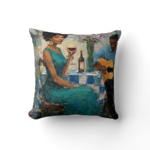 Mujer Vibrante de Jazz Arte Bistro Verde Agua