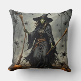 Cojín Decorativo Mujer y esqueleto de dos caras asustadas