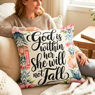 Cojín Decorativo Mujeres Cristianas Personalizadas Dios Está Dentro