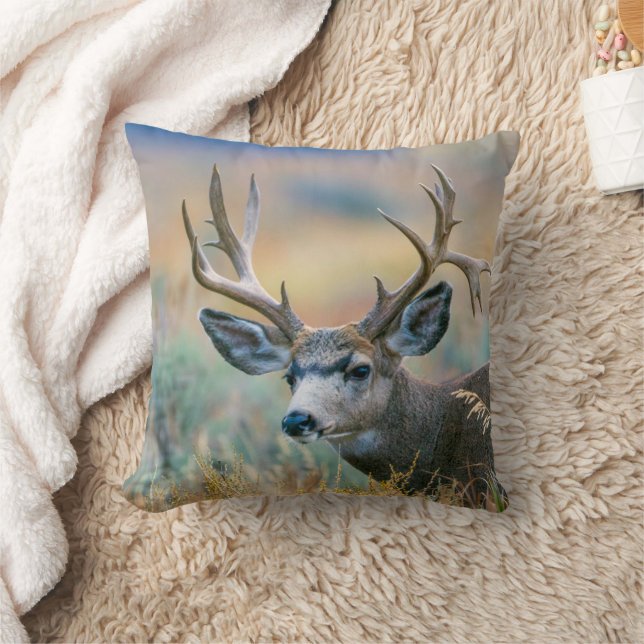 Cojín Decorativo Mule Deer Buck | Parque nacional del Gran Tetón Wy (Manta)