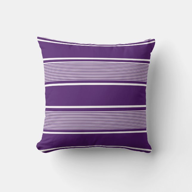 Cojín Decorativo Multi Stripe Purple and White (Anverso)