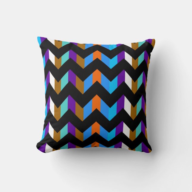 Cojín Decorativo Multicolor Chevron Zigzag 6 (Anverso)
