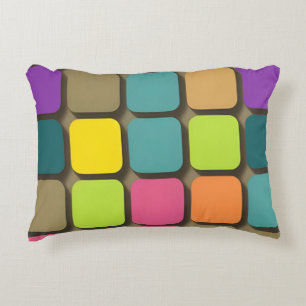 Cojín Decorativo Multicolor Cuadrado Redondeado Geométrico Moderno