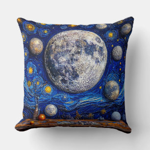 Cojín Decorativo Múltiples lunas sobre una superficie similar a la