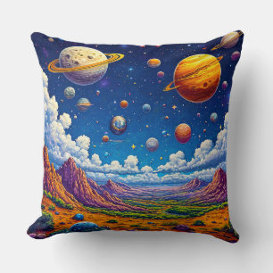 Cojín Decorativo Múltiples lunas sobre una superficie similar a la