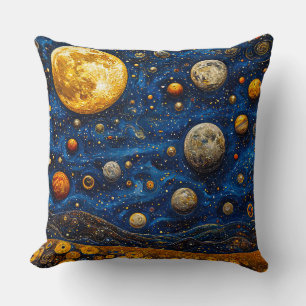 Cojín Decorativo Múltiples lunas sobre una superficie similar a Mar