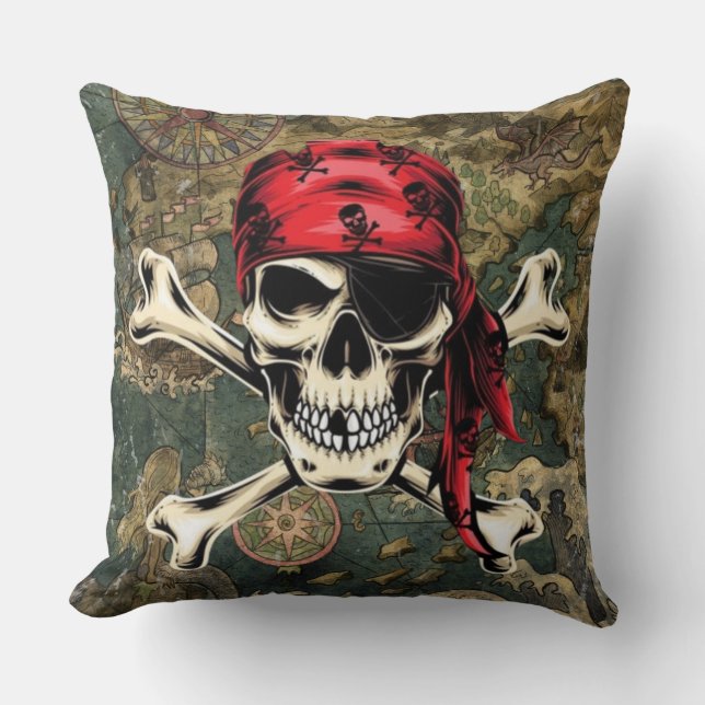 Cojín Decorativo Mundo caprichoso de los piratas (Anverso)
