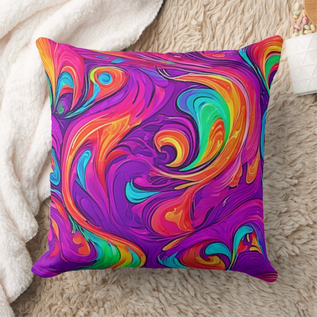 Cojín Decorativo Mundo Colorido: Patrones Fluidos (Manta)