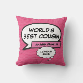 Cojín Decorativo Mundo divertido rosa femenino el mejor primo moder
