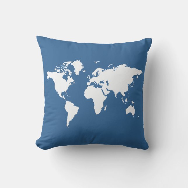 Cojín Decorativo Mundo elegante azul (Anverso)