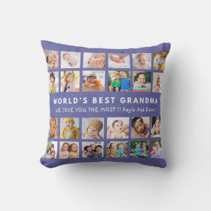 Cojín Decorativo Mundo Morado La Mejor Abuela Nietos 24 Fotos 