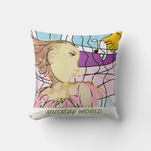 Cojín Decorativo Mundo musical (Anverso)