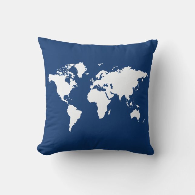 Cojín Decorativo Mundo Navy Blue Elegant (Anverso)