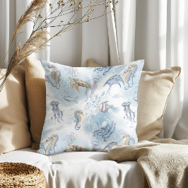 Cojín Decorativo Mundo submarino caprichoso - Patrón de criaturas m