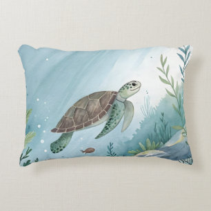 Cojín Decorativo Mundo submarino con tortuga