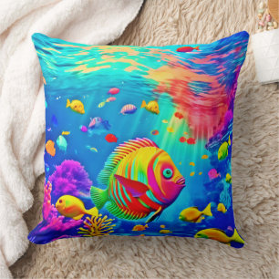 Cojín Decorativo Mundo submarino del color