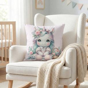 Cojín Decorativo Muñeca de Pastel Kawaii Unicornio con Canasta de F