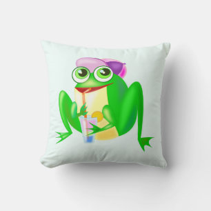 Cojín Decorativo Muñeca divertida de rana feliz - Colores Personali