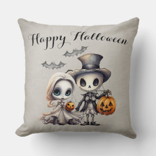 Cojín Decorativo Muñeca fantasma espeluznante y Halloween de esquel