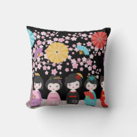 Muñecas kokeshi japonesas negras