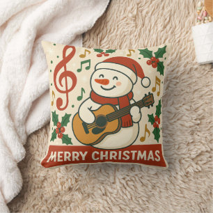 Cojín Decorativo Muñeco de nieve adorable Feliz Navidad