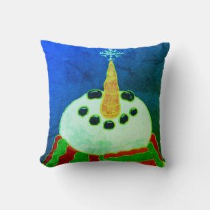 Cojín Decorativo Muñeco de nieve con arte abstracto de Navidad con 