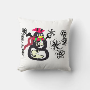 Cojín Decorativo Muñeco de nieve de invierno