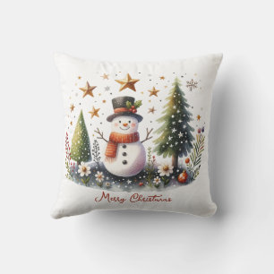 Cojín Decorativo Muñeco de Nieve de Navidad