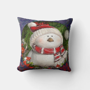 Cojín Decorativo Muñeco de Nieve de Navidad