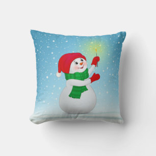 Cojín Decorativo Muñeco de Nieve de Navidad