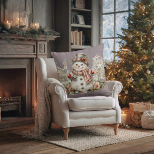 Cojín Decorativo muñeco de nieve de Navidad