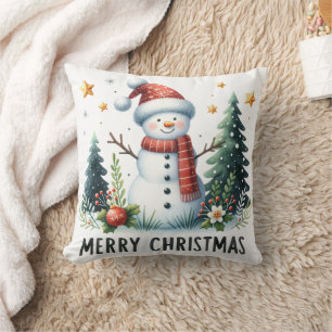 Cojín Decorativo Muñeco de Nieve de Navidad