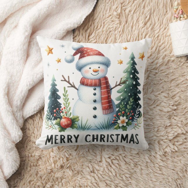 Cojín Decorativo Muñeco de Nieve de Navidad (Manta)