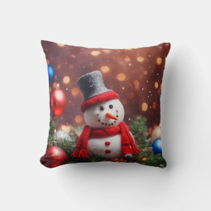 Cojín Decorativo Muñeco de Nieve de Navidad