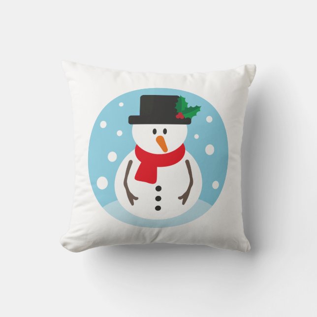 Cojín Decorativo Muñeco de Nieve de Navidad (Anverso)