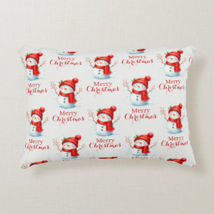 Cojín Decorativo Muñeco de nieve de Navidad personalizado año 